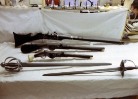 Musketts and Swords for the feature film  “Oliver Cromwell”